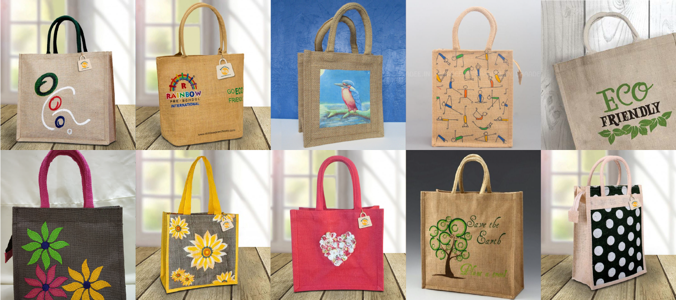 printed jute bags